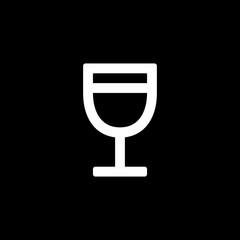Wineglass icon for simple flat style ui design