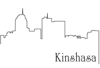Kinshasa city one line drawing background