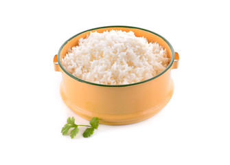 Rice on white background