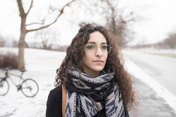 Woman on a winter walk