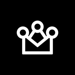 Crown icon for simple flat style ui design