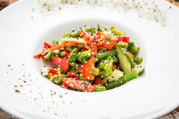 Fruit and vegetable salad in a bowl