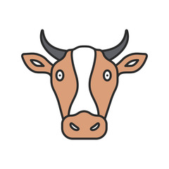 Cow head color icon