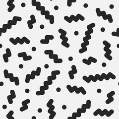 Seamless simple pattern in retro memphis style, fashion 80s - 90s. Abstract geometric background