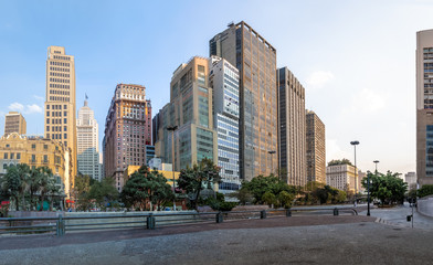Downtown Sao Paulo skyline with old Banespa (Altino Arantes) and Martinelli Buildings - Sao Paulo, Brazil