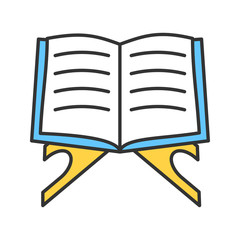 Open quran book color icon
