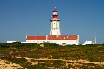 Fototapeta na wymiar Lighthouse buildings at Cape Espichel