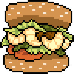 vector pixel art food burger