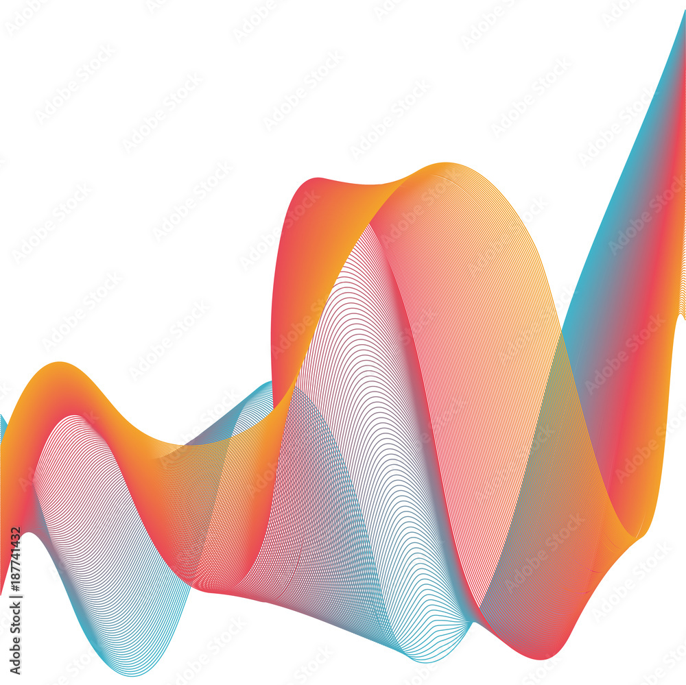 Poster Abstract template background with music sound wave Vector blend colorful lines header banner