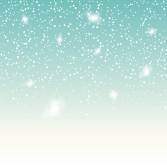 Falling snow on the blue background. Christmas snowflake vector backdrop. White snow decoration isolated