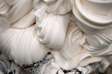 Fototapeta na wymiar Creamy ice cream close-up, relief texture of ice cream.