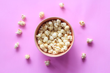 Fototapeta na wymiar popcorn texture. Caramel Popcorn.