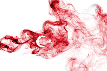 Turkey flag smoke