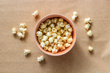 popcorn texture. Caramel Popcorn.