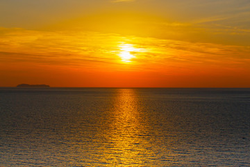 Beautiful sunset above the sea. Sunset Sky.
