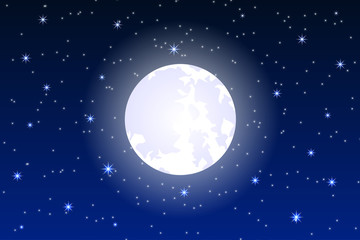 Fototapeta na wymiar Night sky. The moon and the stars. Beautiful. Space. For your design.