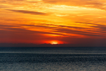 Beautiful sunset above the sea. Sunset Sky.