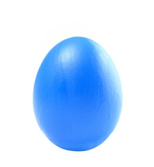 Blue handmade easter eggs isolated on a white