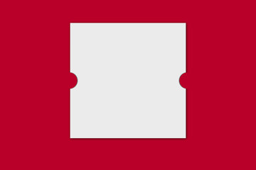 Blank red and white greetings card template, valentines, love and romance.