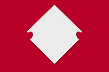 Blank red and white greetings card template, valentines, love and romance.