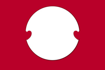 Blank red and white greetings card template, valentines, love and romance.