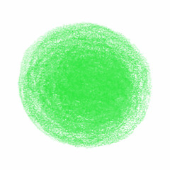 Green crayon scribble texture stain isolated on white background