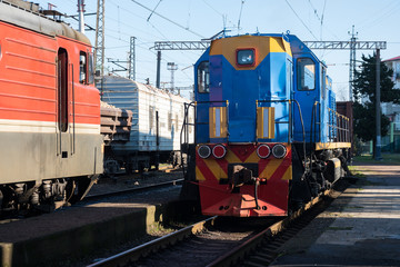 locomotive at the railway station, Poti, Georgia