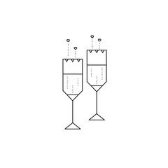 Romantic drink line icon