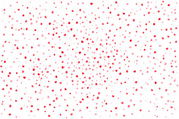 Heart background for Valentine's Day. Red and pink hearts on white background. Romantic pattern for banner, invitation