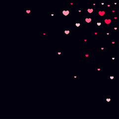 Hearts Confetti Falling Background. St. Valentine's Day pattern.