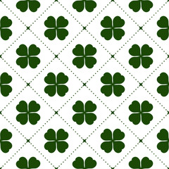Seamless irish pattern with clover leafs.
