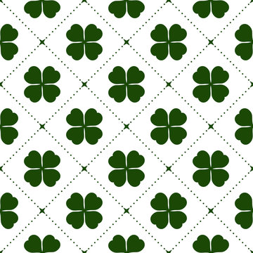 Seamless irish pattern with clover leafs.