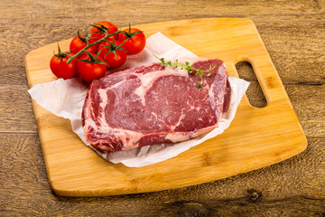 Raw ribeye steak