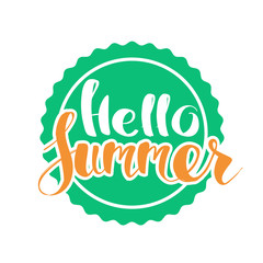 Hello Summer on color circle.