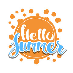 Hello Summer on color circle.