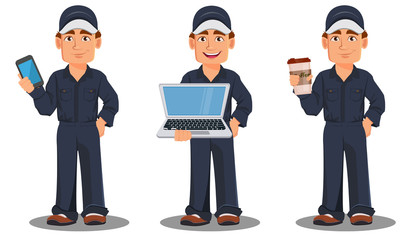 Obraz premium Professional auto mechanic in uniform