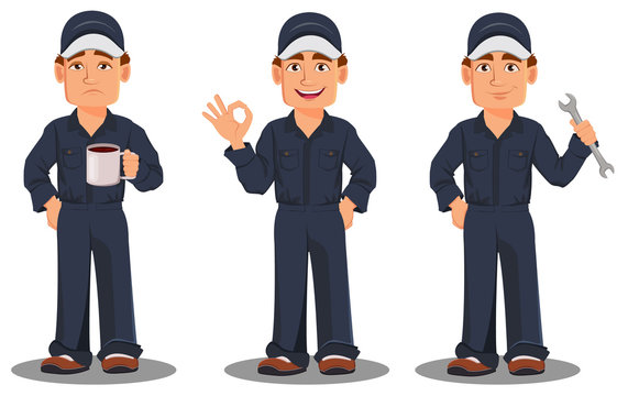 Professional auto mechanic in uniform