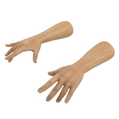 man hands on white. 3D illustration