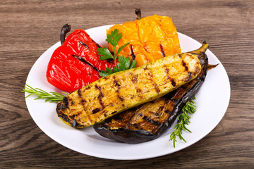 Grilled vegetables - eggplant, zucchini and pepper
