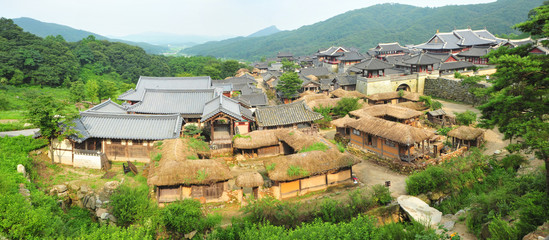 Dae Jang Geum Park in Yongin, Gyeonggi-do is the largest historical drama set in Korea and a hallyu themed park. Panorama - obrazy, fototapety, plakaty