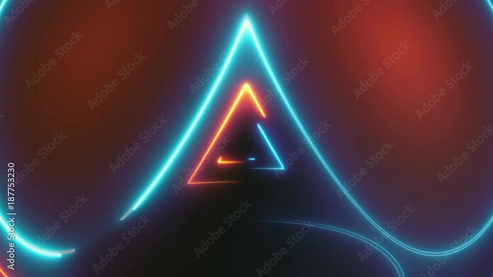 Poster abstract background with neon lines. seamless loop