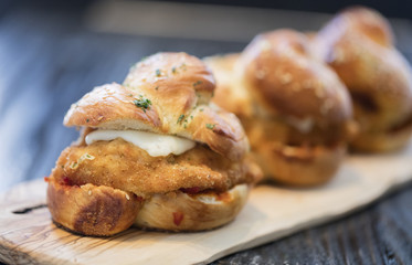 sandwich with home made bread and chicken