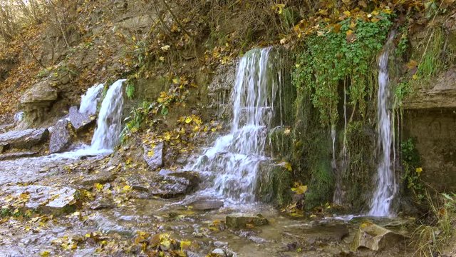October at the Slovenian waterfalls. Izborsk, Russia 