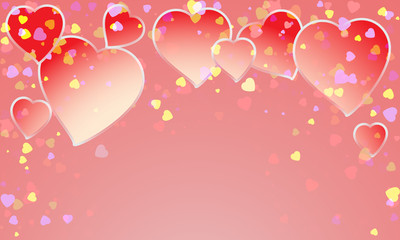 Heart valentine light pink background. Template for banner,card, background. Happy Valentines day, wedding,merry christmas,easter,8 march card,banner. Vector illustration