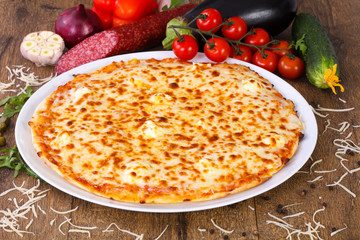 Four cheese pizza
