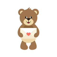 cartoon cute lovely bear with envelope
