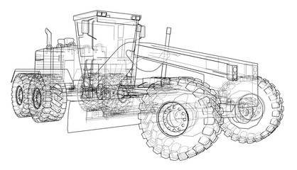 Road grader. Vector © cherezoff