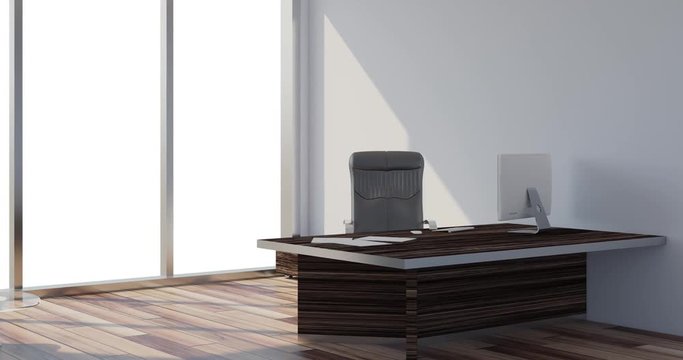 4k. Empty modern office Cabinet. Meeting room. 3D rendering.