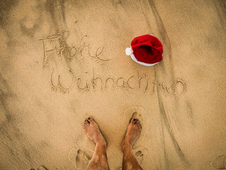 Merry Christmas postcard from the beach