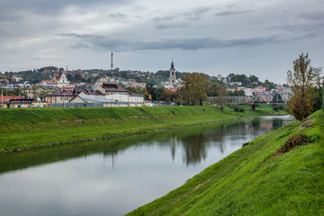 Fototapeta na wymiar Panorama of Przemysl city and San river, Podkarpackie, Poland